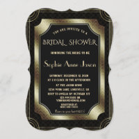 Glam Gold Great Gatsby Art Deco 20s Bridal Shower