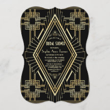 Glam Gold y Black Great Gatsby Bridal Shower