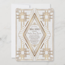 Glam Gold y White Great Gatsby Bridal Shower