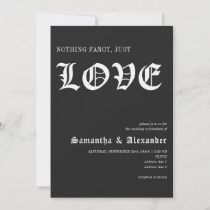 Invitación Glam Gótico Nada Fancy Ama Al Boda Negro