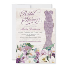 Glam Gown Rústico Floral Lavanda Bridal Ducha