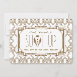 Invitación Glam Great Gatsby ¿SERÁS MI COMPORTADOR DE ANILLO?