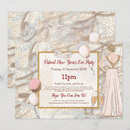 Invitación Glam Lady Confetti, inesperadamente Fiesta virtual