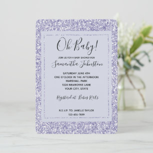 Invitación Glam Lavender Lilac Purpurina púrpura