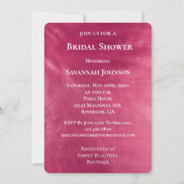 Invitación Glam Moda Pink Bridal Shower