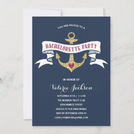 Invitación Glam Nautical Bachelorette Party