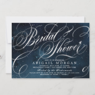 Invitación Glam naval plateado vintage caligrafía Despedida d