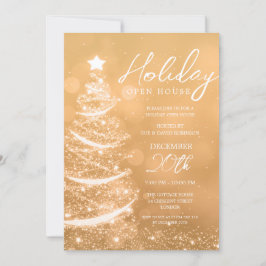 Invitación GLAM Navidades Holiday Open House Fiesta Gold