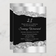 Glam negro y plata lloran fiesta de cumpleaños