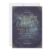 Glam night faux gold purpurina calligraphy boda