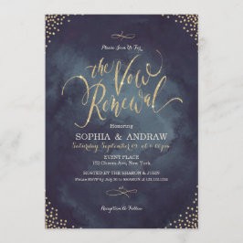 Invitación Glam night gold calligraphy renovación de la prome