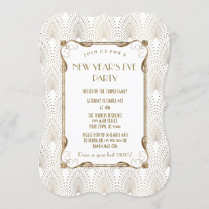 Invitación Glam Old Hollywood Great Gatsby New Year Fiesta