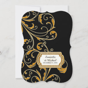 Invitación Glam Old Hollywood Regency Black Tie Event Style