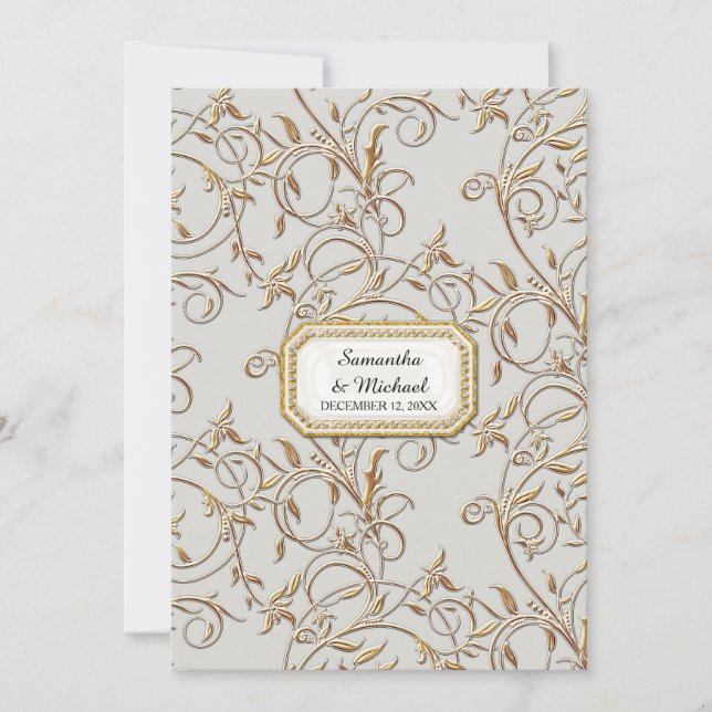 Invitación Glam Old Hollywood Regency Black Tie Lavender (Anverso)