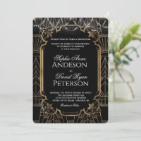 Glam Oro Gran Gatsby Negro Art Deco 20s Boda