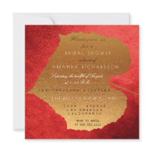 Glam Otoño Caída Rojo Hojas de Oro Ducha Bridal