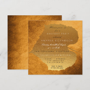 Invitación Glam Otoño Otoño Golden Leaves Fiesta del Cumpleañ