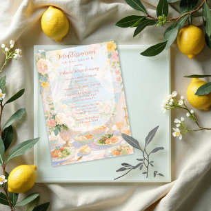 Invitación Glam Pink Mediterranean Bridal Brunch Vintage