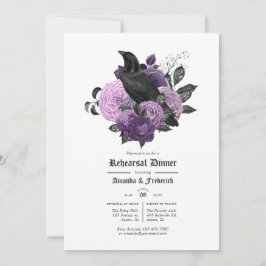 Invitación Glam Purple Raven Ensayo Gótico Cena