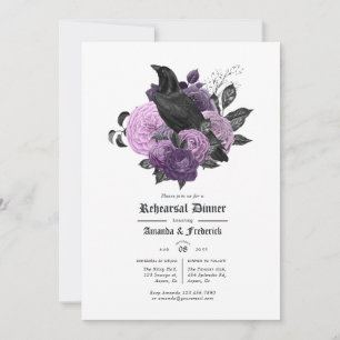 Invitación Glam Purple Raven Ensayo Gótico Cena