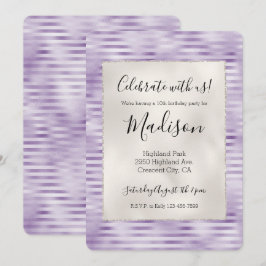 Invitación Glam Purple Stripes