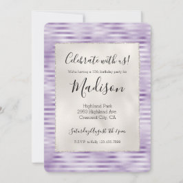 Invitación Glam Purple Stripes