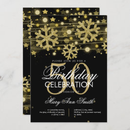 Invitación Glam, Purpurina de Invierno de los 50 Años de Oro 