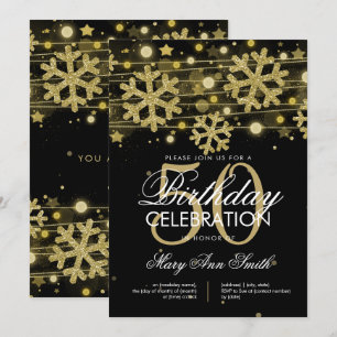 Invitación Glam, Purpurina de Invierno de los 50 Años de Oro 