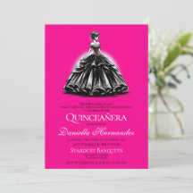 Glam Quinceañera negro y rosa