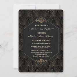 Invitación Glam Roaring 20's Great Gatsby Art Deco Sweet 16