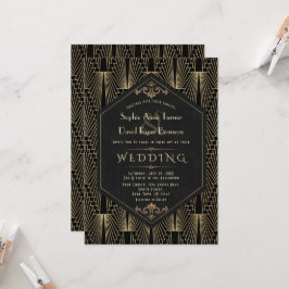 Invitación Glam Roaring 20s Great Gatsby Art Deco Wedding