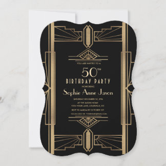 Invitación Glam Roaring de la fiesta de cumpleaños número 50