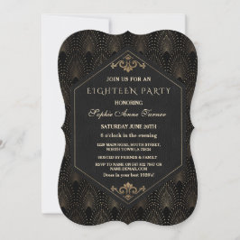 Invitación Glam Roaring de los años 20 Gran Gatsby Art Deco D