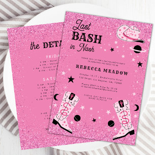 Invitación Glam rosa el último bash en la soltera de Nash Nas