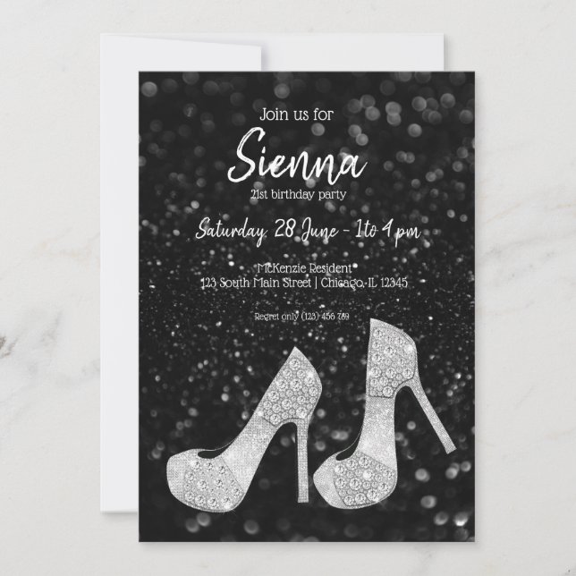 Invitación Glam Shoes High Heels para todas las ocasiones (Anverso)