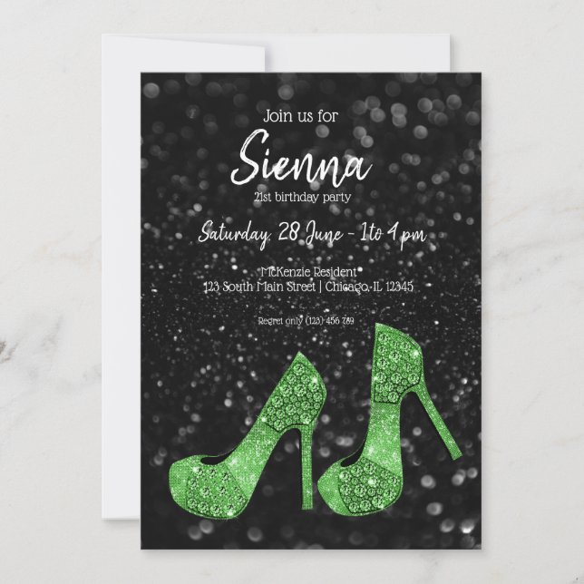 Invitación Glam Shoes High Heels para todas las ocasiones (Anverso)