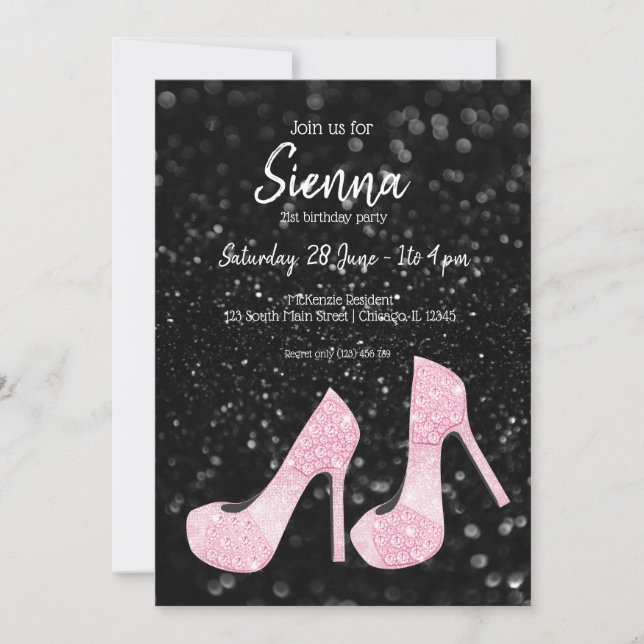 Invitación Glam Shoes High Heels para todas las ocasiones (Anverso)