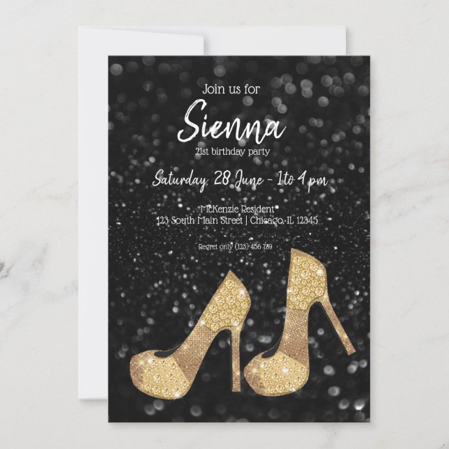 Invitación Glam Shoes High Heels para todas las ocasiones (Anverso)