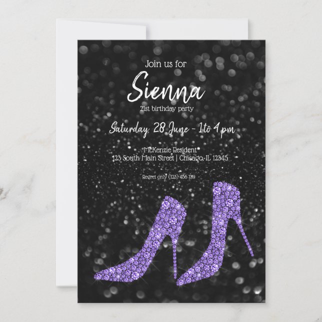 Invitación Glam Shoes High Heels para todas las ocasiones (Anverso)