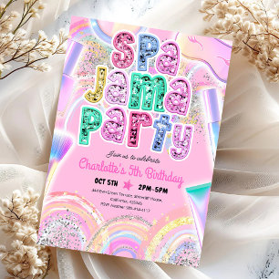 Invitación Glam Spa Fiesta de pijamas 8 cumpleaños