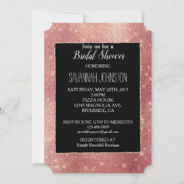 Invitación Glam Sparkle de oro rosa