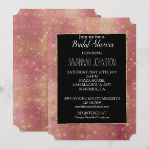 Invitación Glam Sparkle de oro rosa