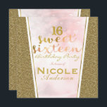 Invitación Glam Sweet, Purpurina de Oro Rosa, fiesta de cumpl<br><div class="desc">Purpurina Rosa y Oro Glam Sweet 16 Invitaciones a fiestas de cumpleaños.</div>