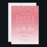Invitación Glam Sweet, Purpurina Rosa de Rubor, Cumpleaños<br><div class="desc">Invitación de cumpleaños de Glam Sweet,  Purpurina rosa de Rubor</div>