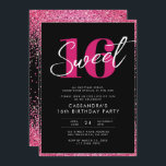 Invitación Glam Sweet, Purpurina Rosa Negro, Cumpleaños<br><div class="desc">Invitación de cumpleaños de Glam Sweet Purpurina Rosa Negro</div>
