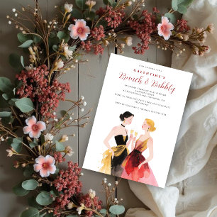 Invitación Glam Two Elegant Women Galentines Day Party