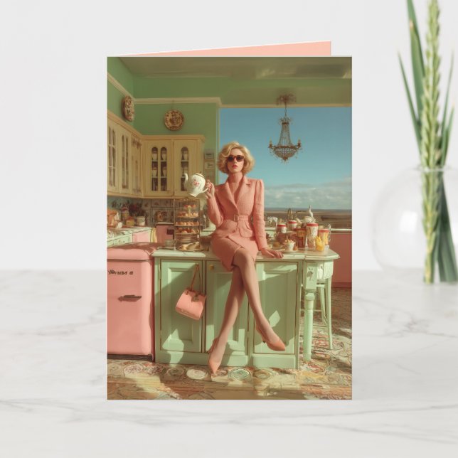 Invitación Glam vintage en la cocina (Anverso)