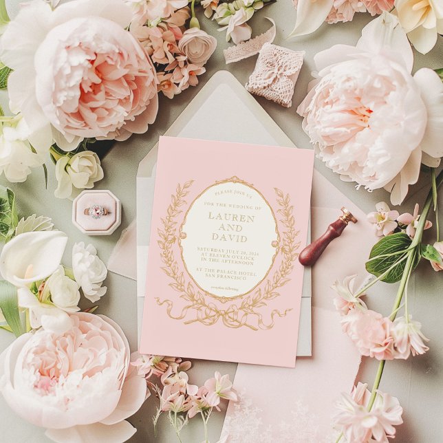 Invitación Glam Vintage Rosa París (Subido por el creador)
