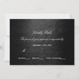 Invitación Glam Vip Negro Personalizado RSVP Minimalismo