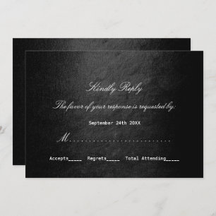 Invitación Glam Vip Negro Personalizado RSVP Minimalismo